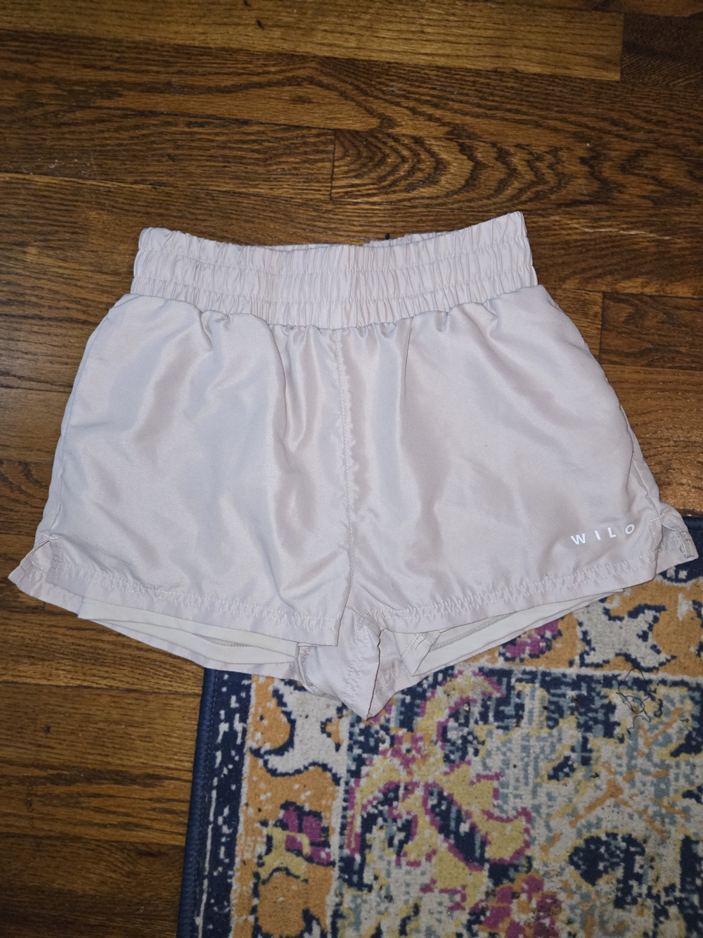 Wilo The Label Women's Beige Athletic Shorts with Elastic Waistband